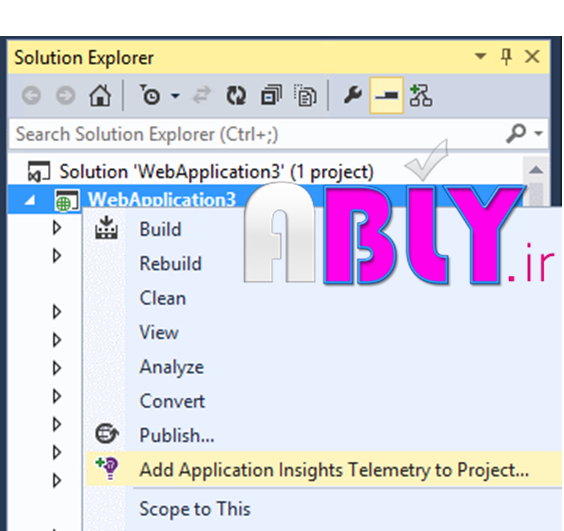 add application Insights Telemetry to project